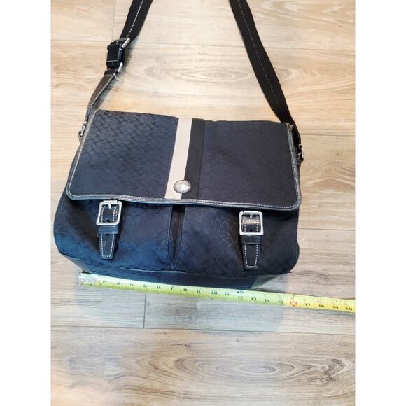 VTG‎ 90s Coach Signature Canvas Crossbody Bag Laptop Work Messenger Tote - Picture 12 of 14